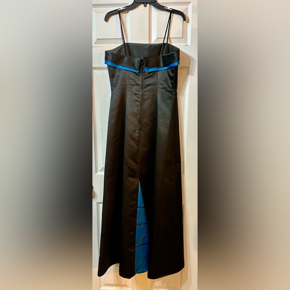 DEBUT Blue & Black Satin Formal Dress